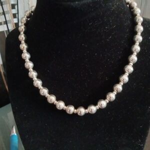 "Silver" Beaded Necklace